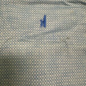 johnnie-O Featherweight Light Blue Patterned Polo Shirt XL